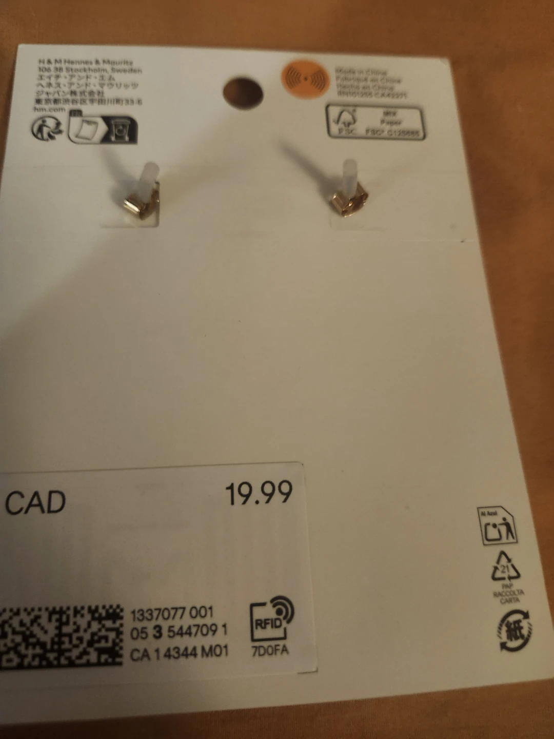 H&M gold-tone flower drop earrings - photo 2