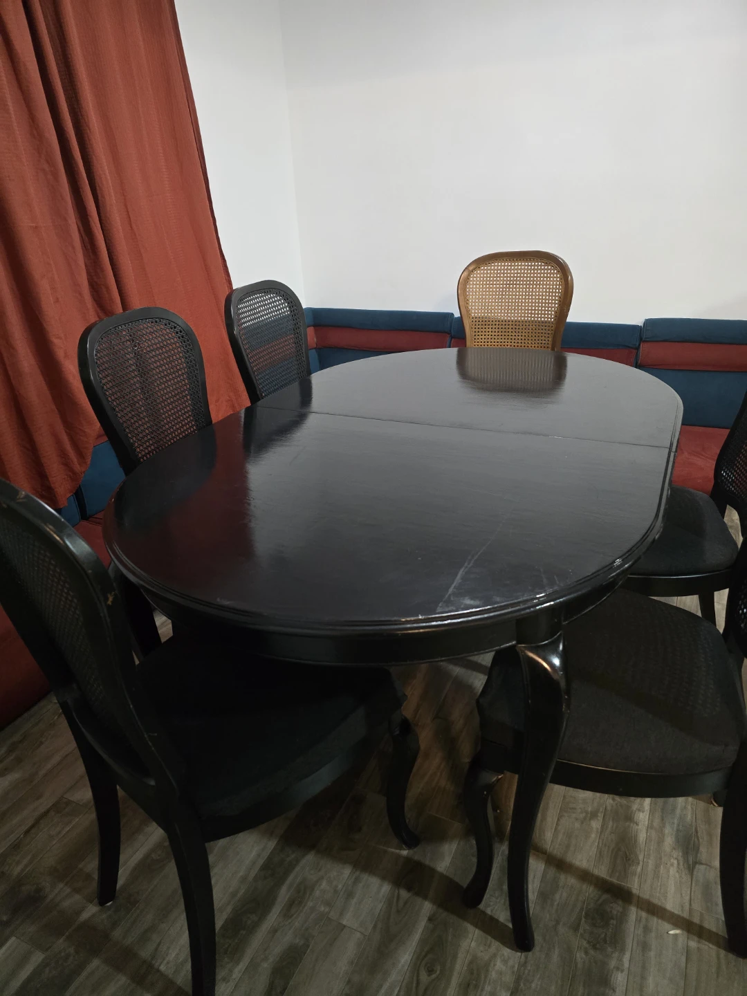Oval Black Dining Table and Chairs - photo 3
