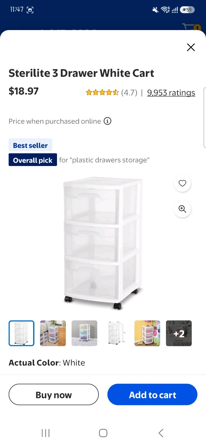 Sterilite 3 Drawer Storage Cart - photo 2