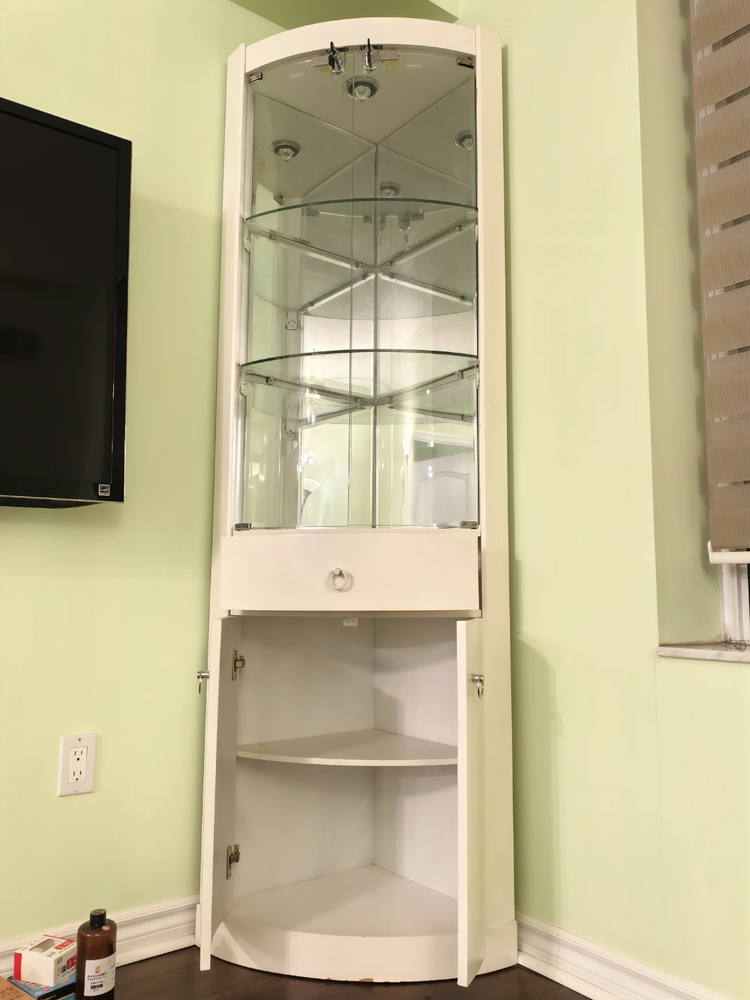 White Corner Display Cabinet - photo 2