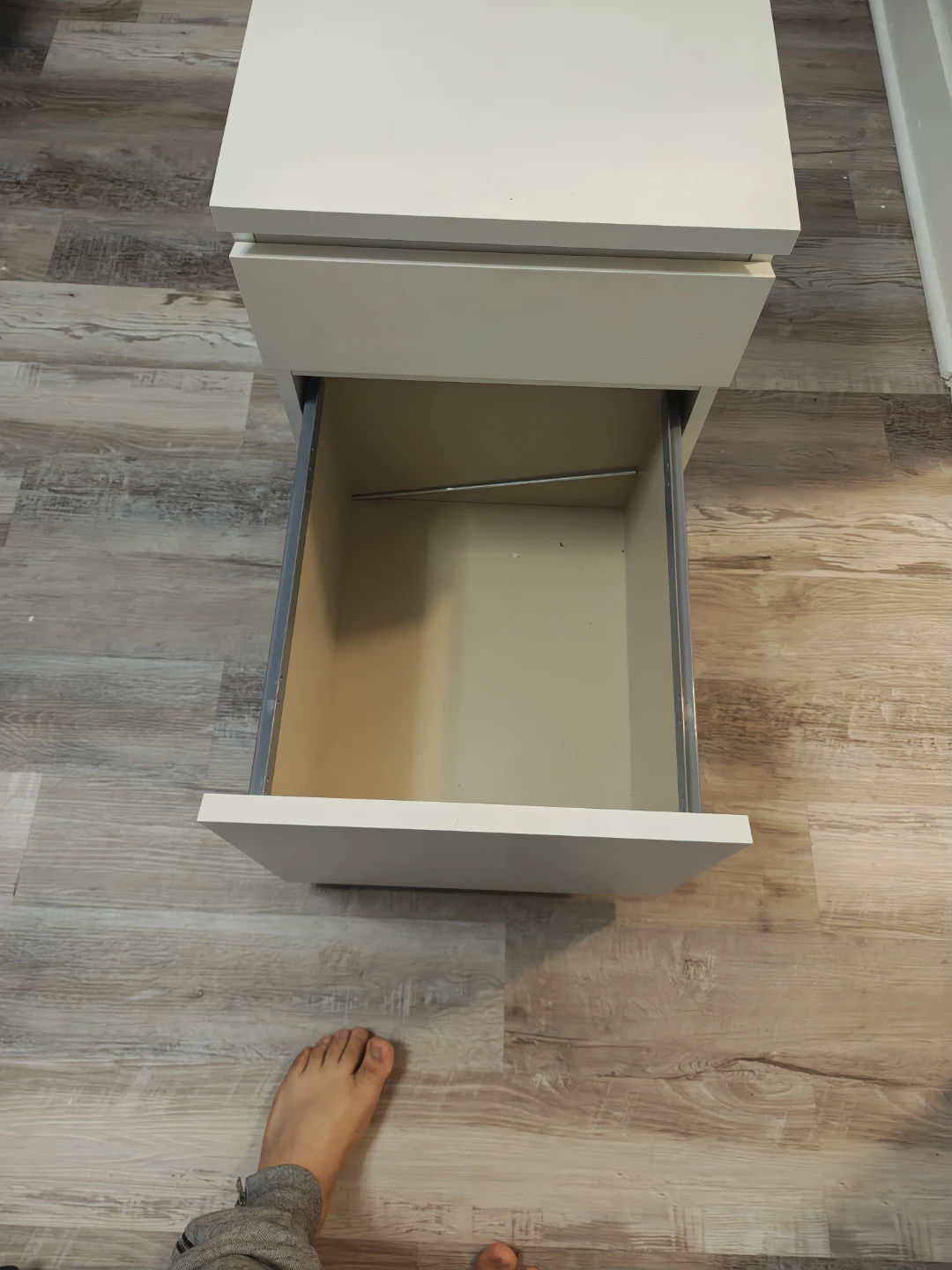 White 2-Drawer Rolling Cabinet