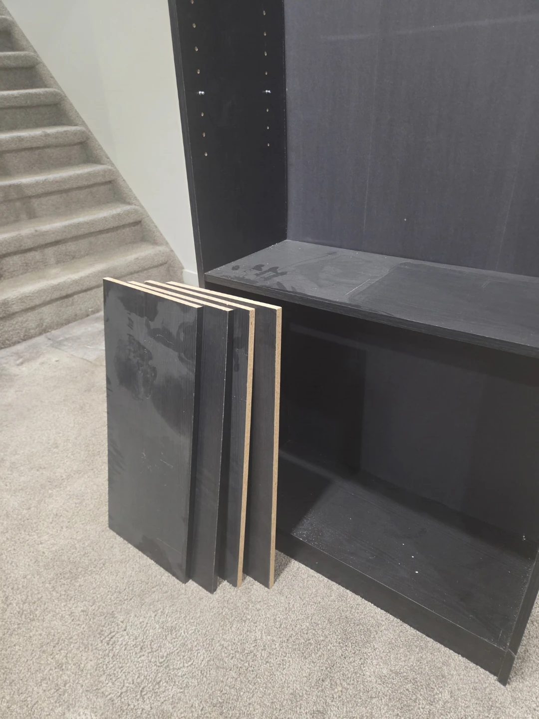 Black Tall Bookshelf with 5 shelves - photo 3