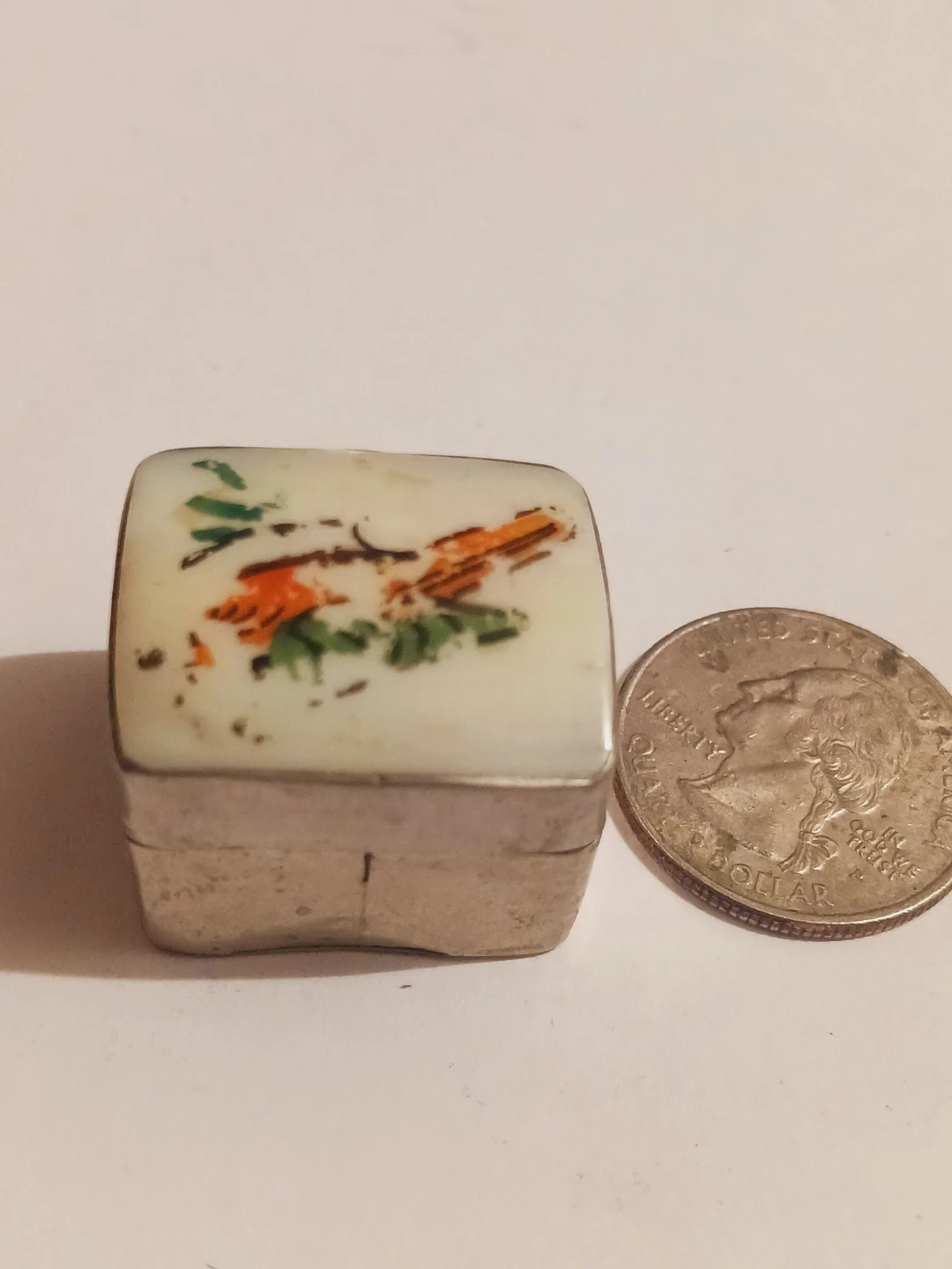 Sterling Silver Enamel Miniature Trinket Box