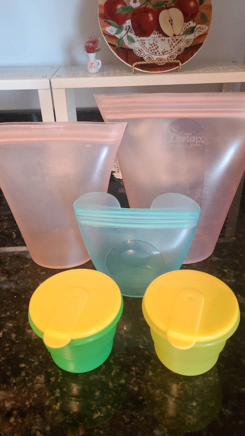 Zip Top Silicone Bags and Containers Set