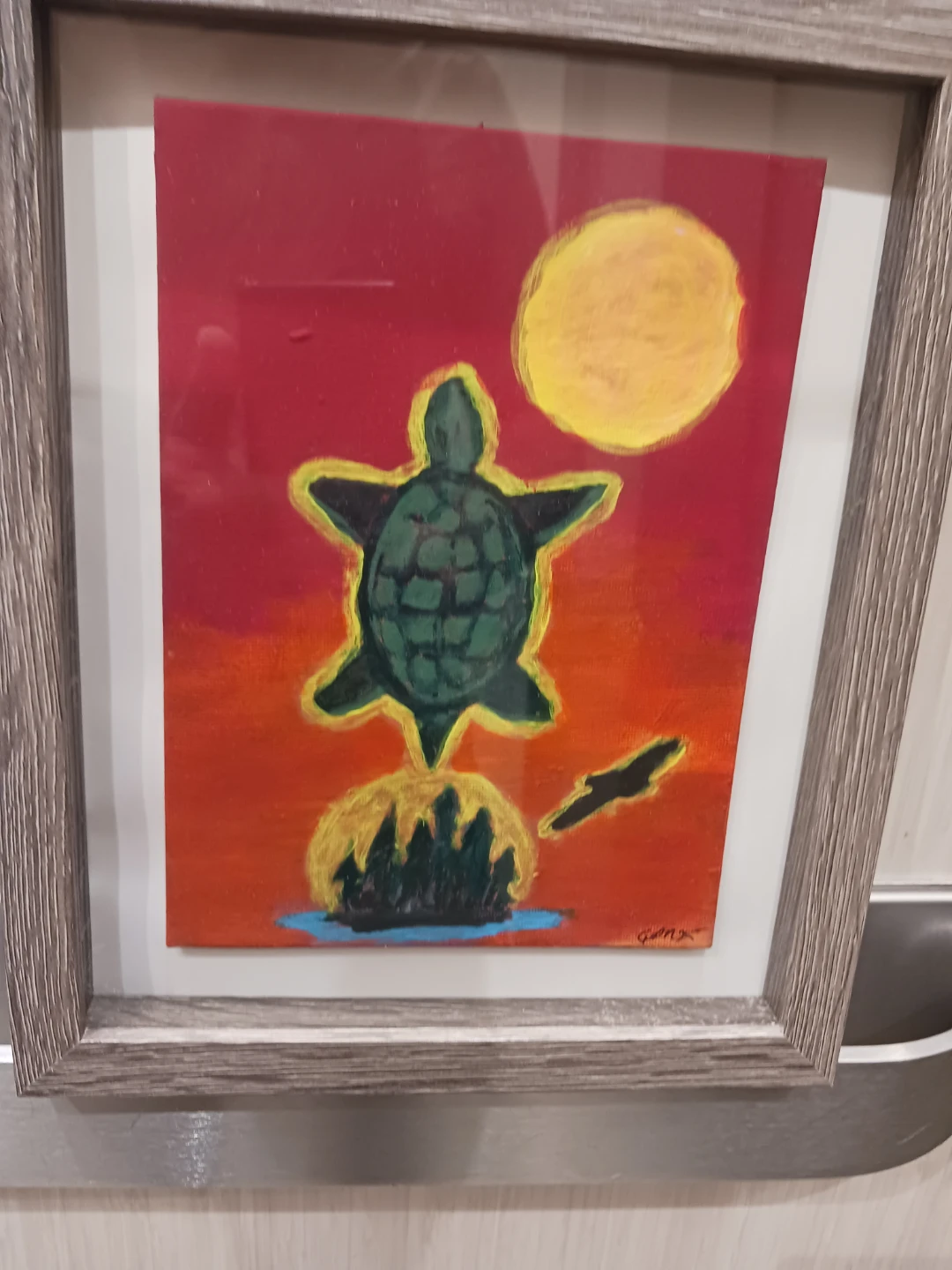Framed Turtle Painting by Garx