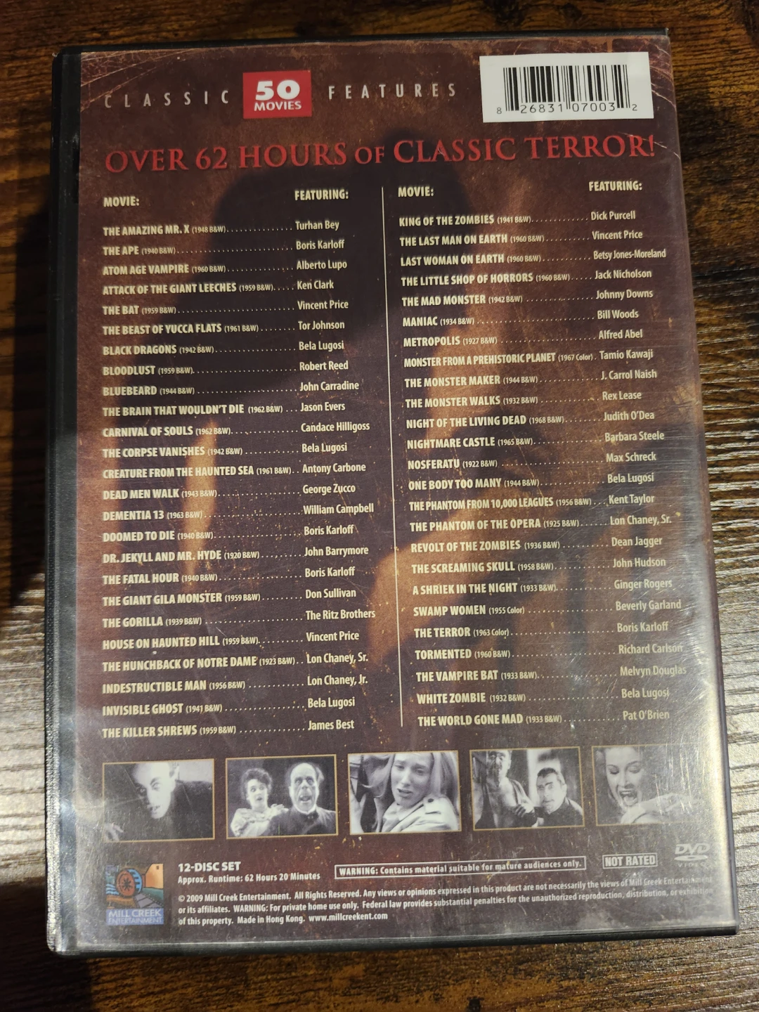 Horror Classics 50 Movie Edition DVD Set - photo 2