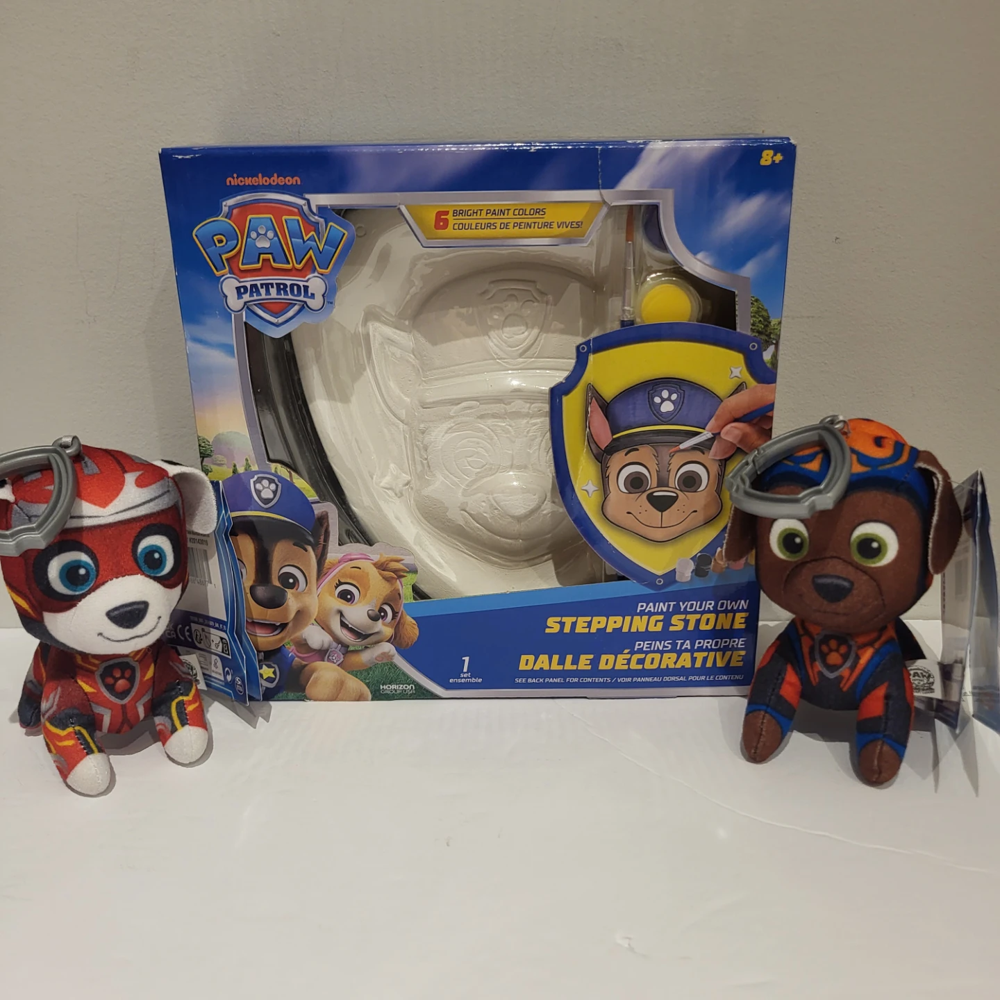 Paw Patrol Stepping Stone and 2 Plush Keychains
