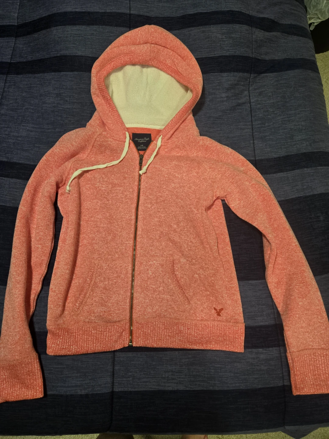 American Eagle Pink Full-Zip Hoodie