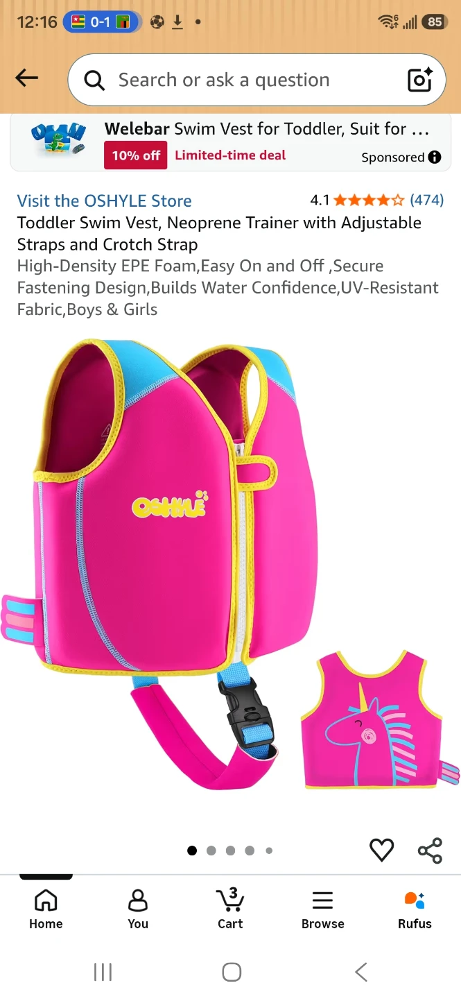 OSHYLE Toddler Swim Vest Neoprene Life Jacket