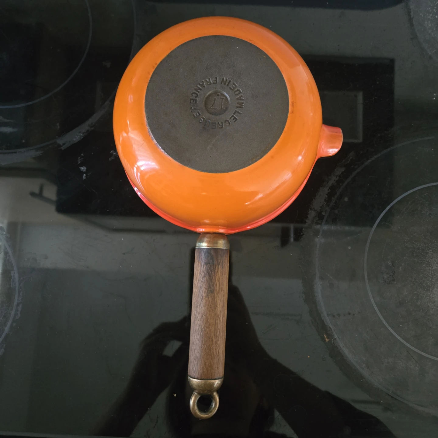 Vintage Le Creuset enameled cast iron sauce pan