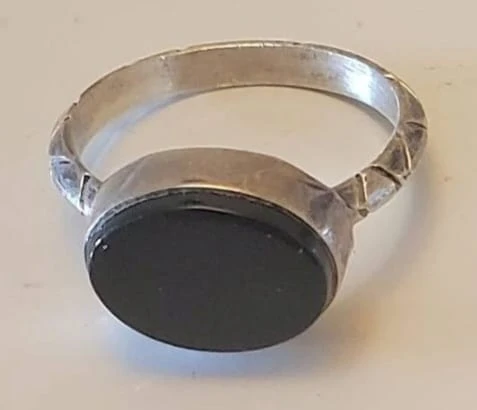 Silver Ring with Black Stone