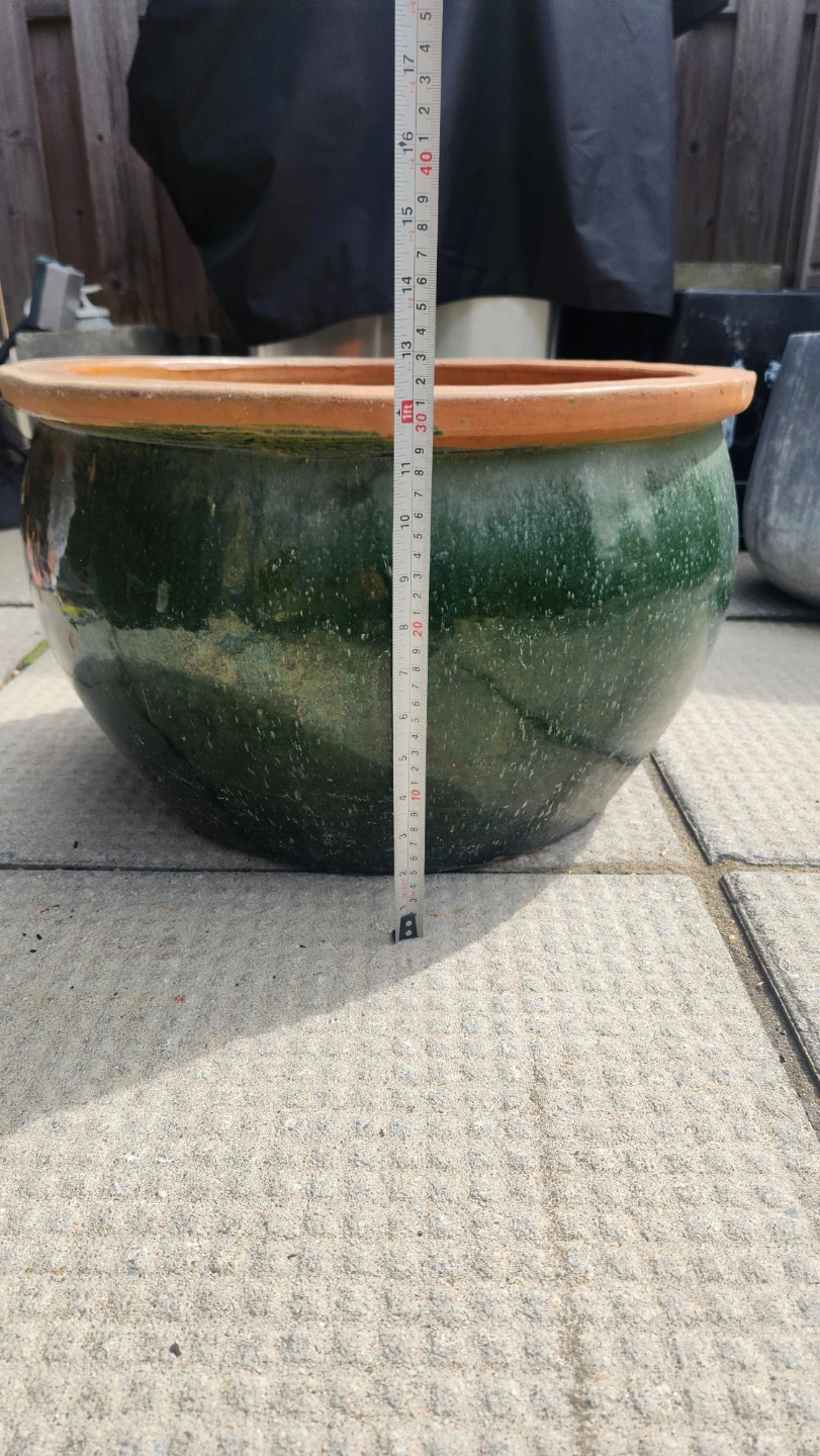 Large Round Ceramic Glazed Garden Planter - photo 3