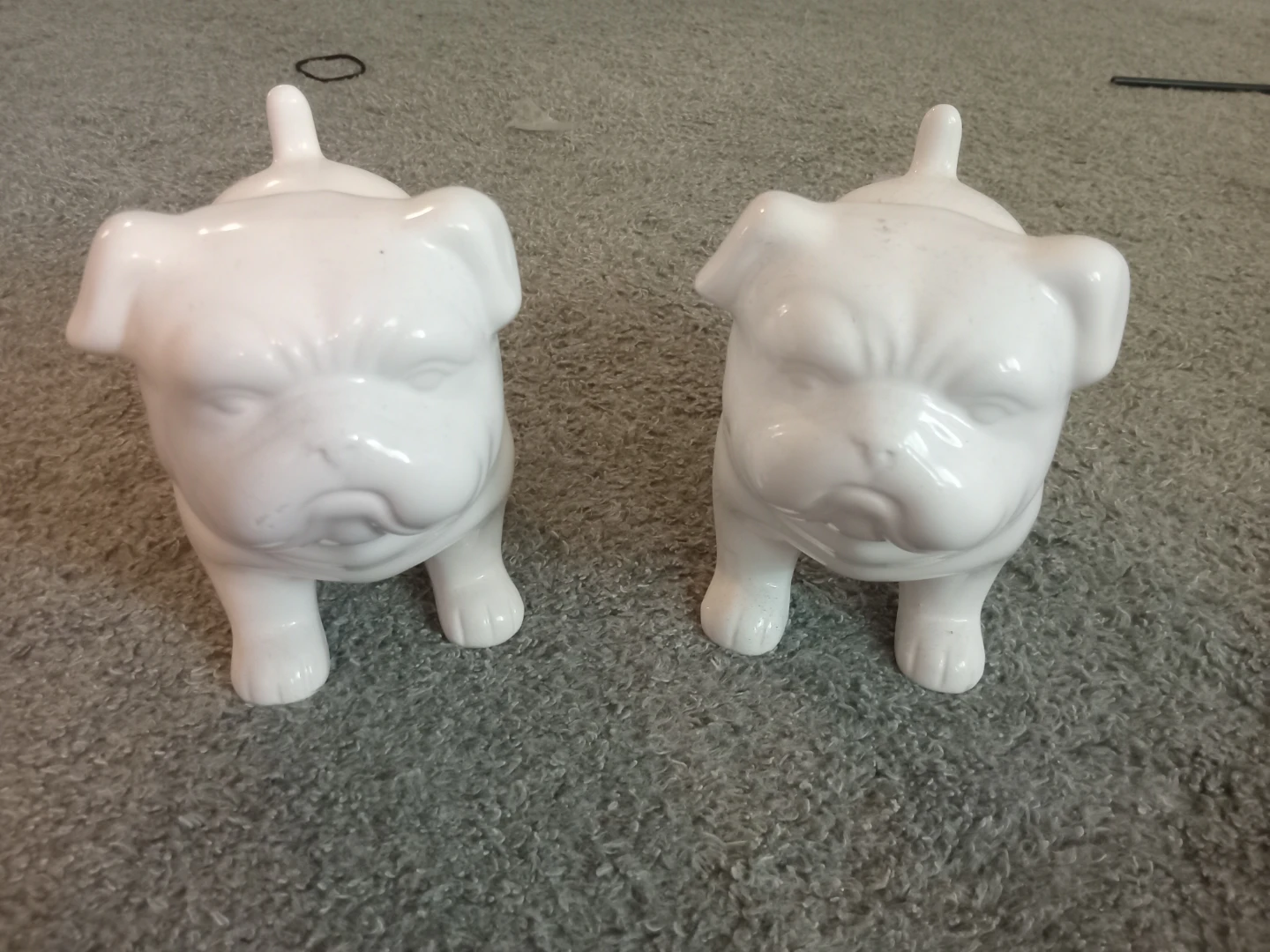 Set of Two Ceramic Bulldog Figurines