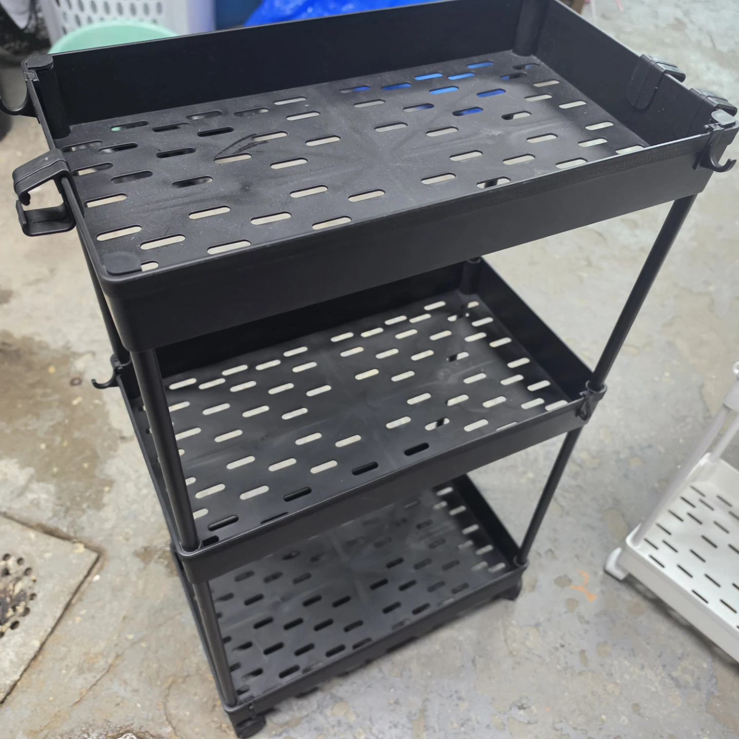 2× 3-Tier Rolling Storage Cart (White or Black) - photo 4