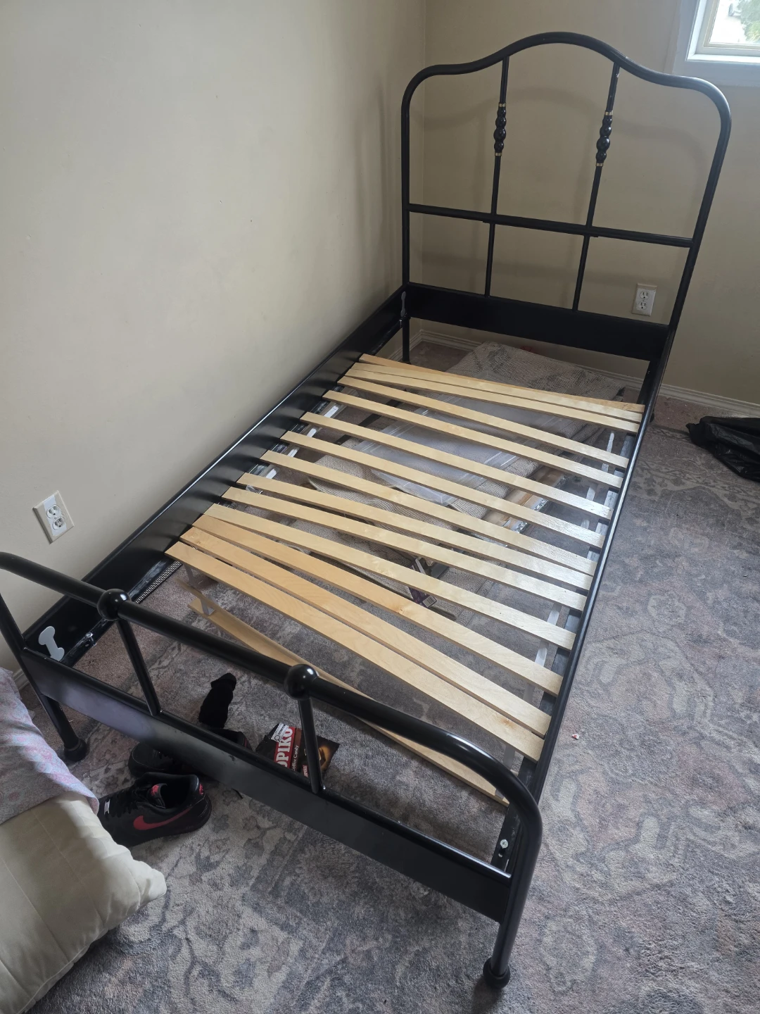 Black Metal Single Bed Frame