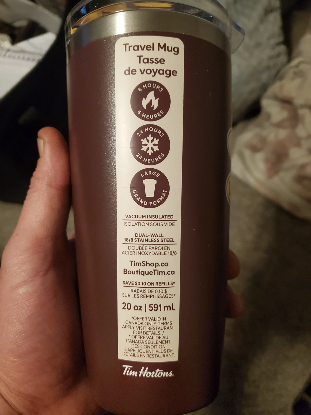 Tim Hortons 20oz travel mug - photo 2