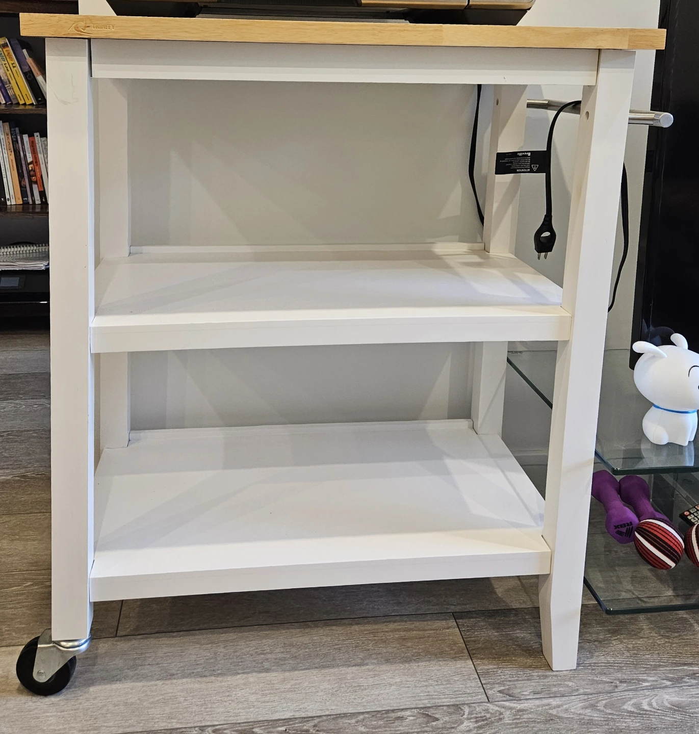 TRINITY Wood Kitchen Cart – White