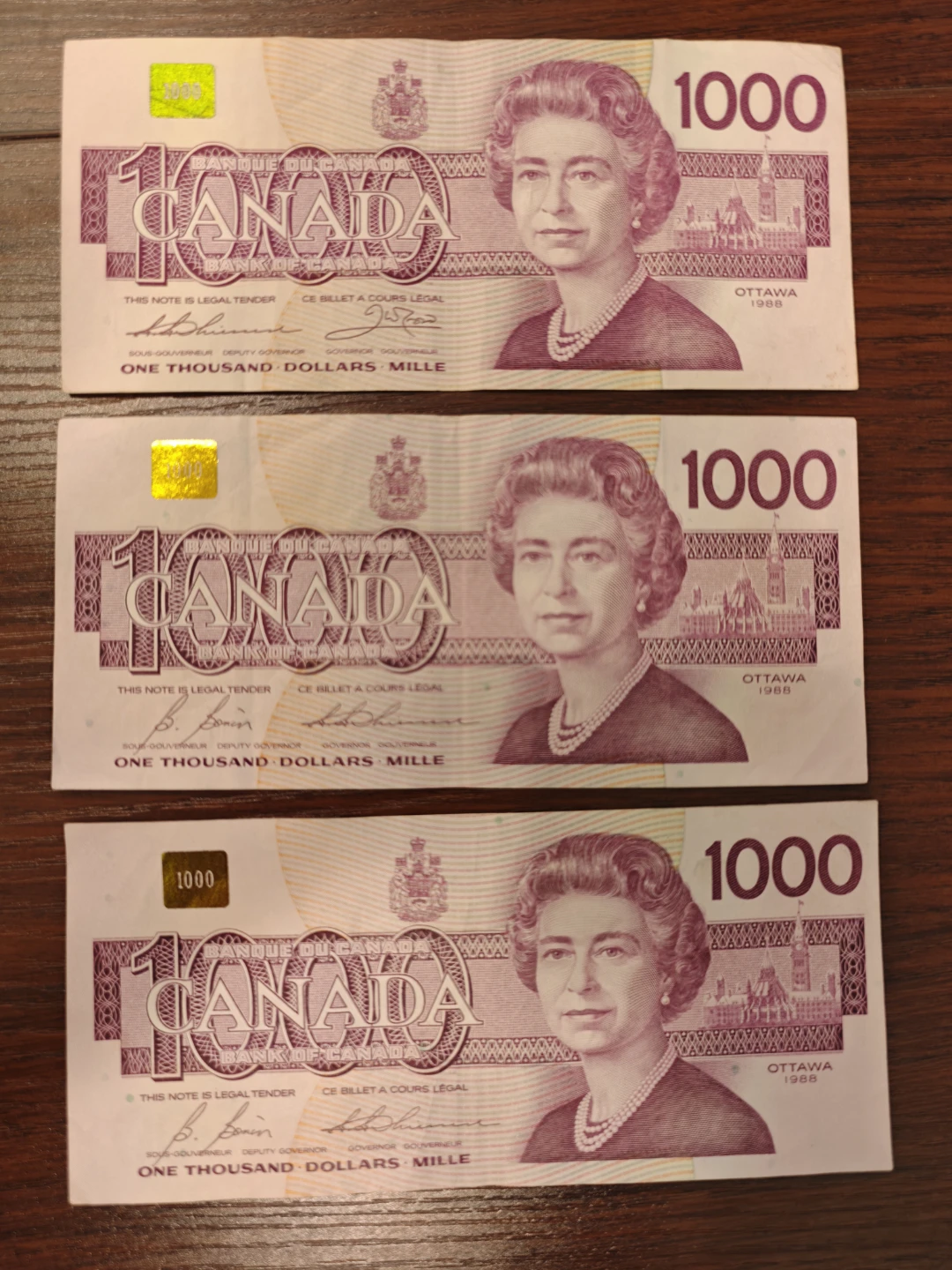 1988 Canadian $1000 Banknote - photo 2
