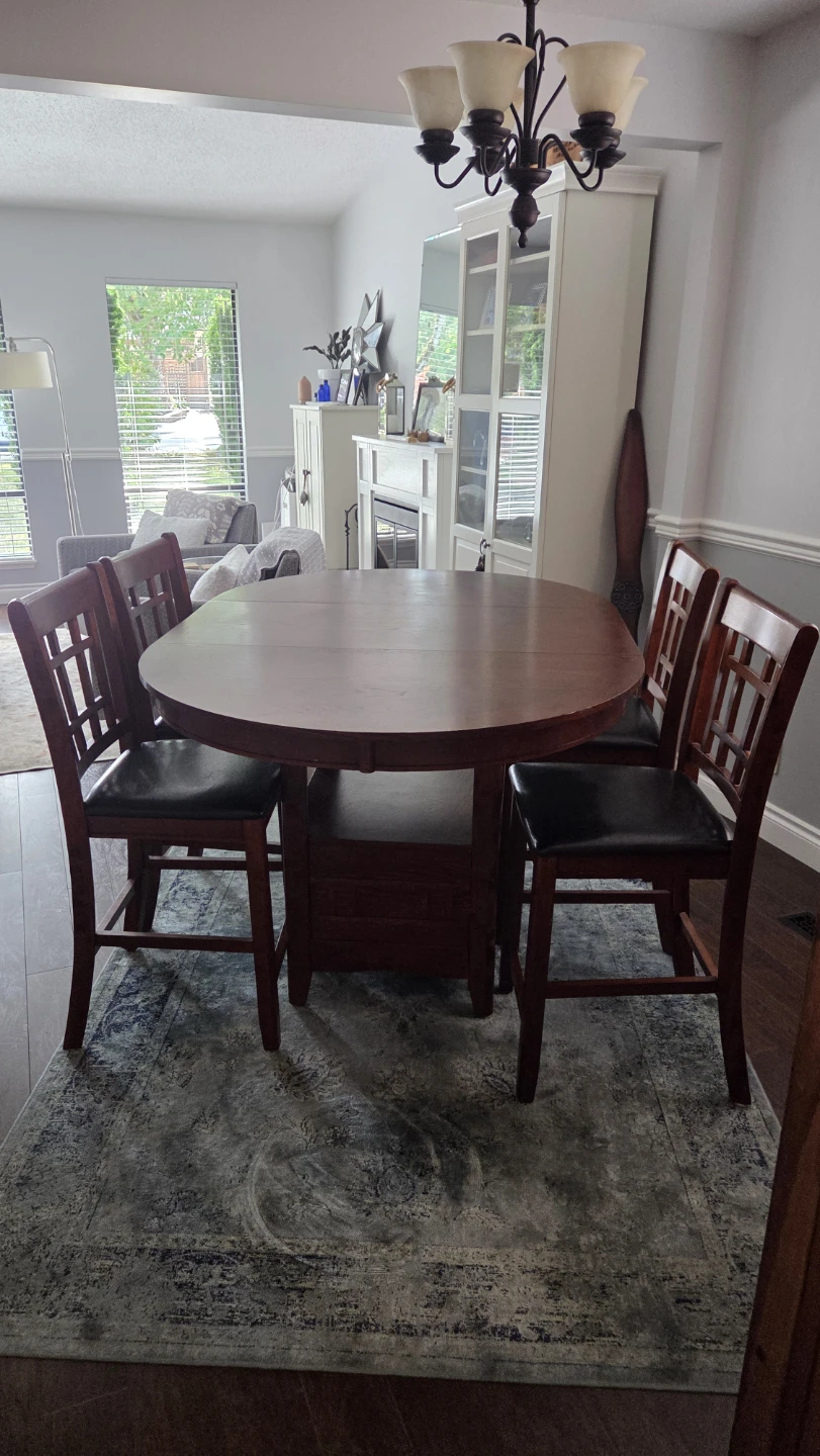 Wooden Counter Height Dining Set with 4 Chairs
