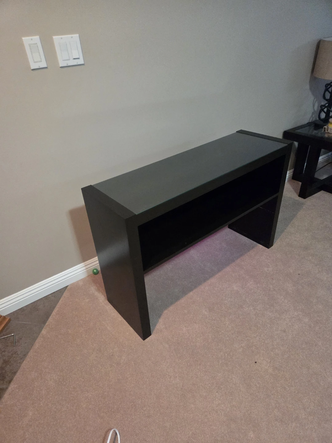 Black Console Table with Glass Top - photo 4