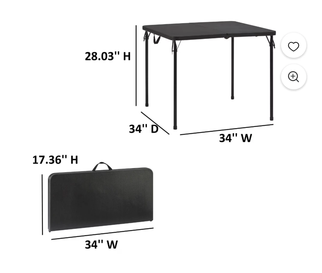 Black Folding Card Table - photo 2
