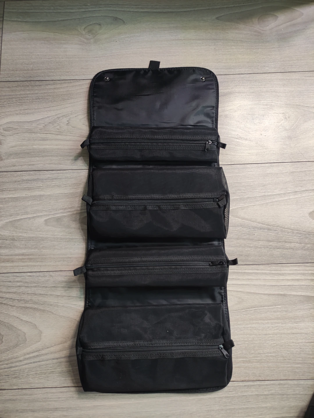 Black Hanging Toiletry Bag Organizer with Removable Pouches