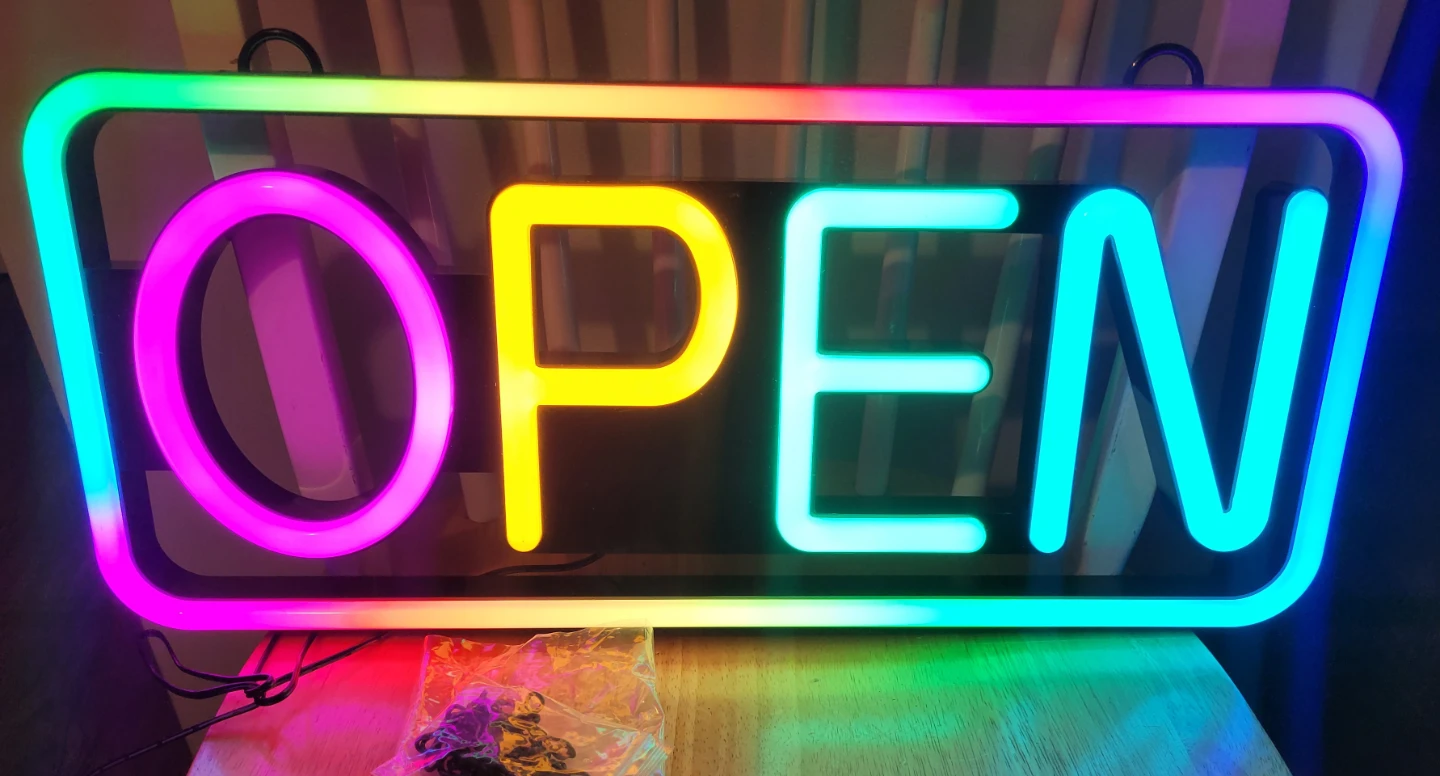 Led Open light Sign for Business, Bright Retro Animated scroll