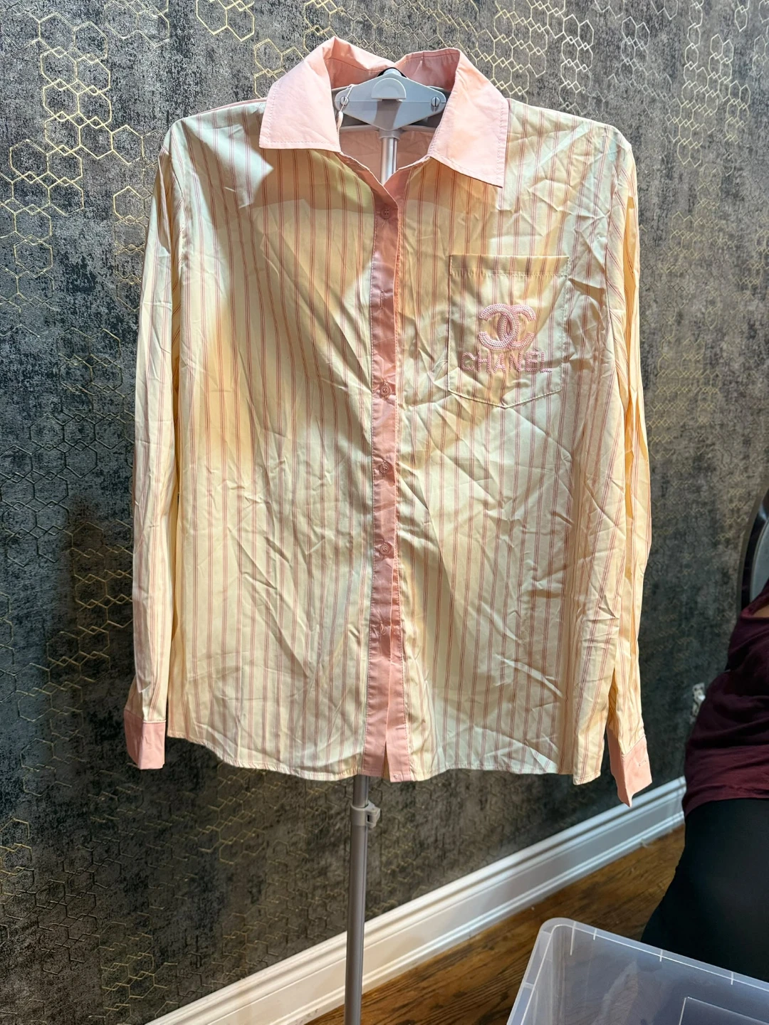 Chanel Striped Button-Down Shirt