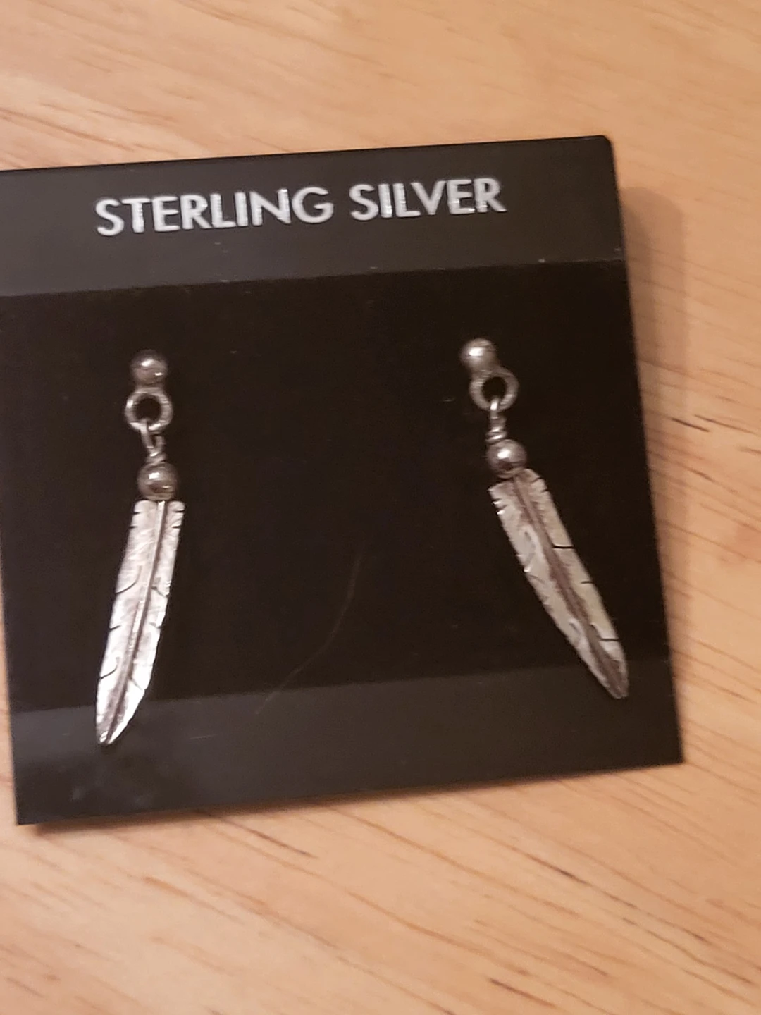 Sterling Silver Feather Drop Earrings