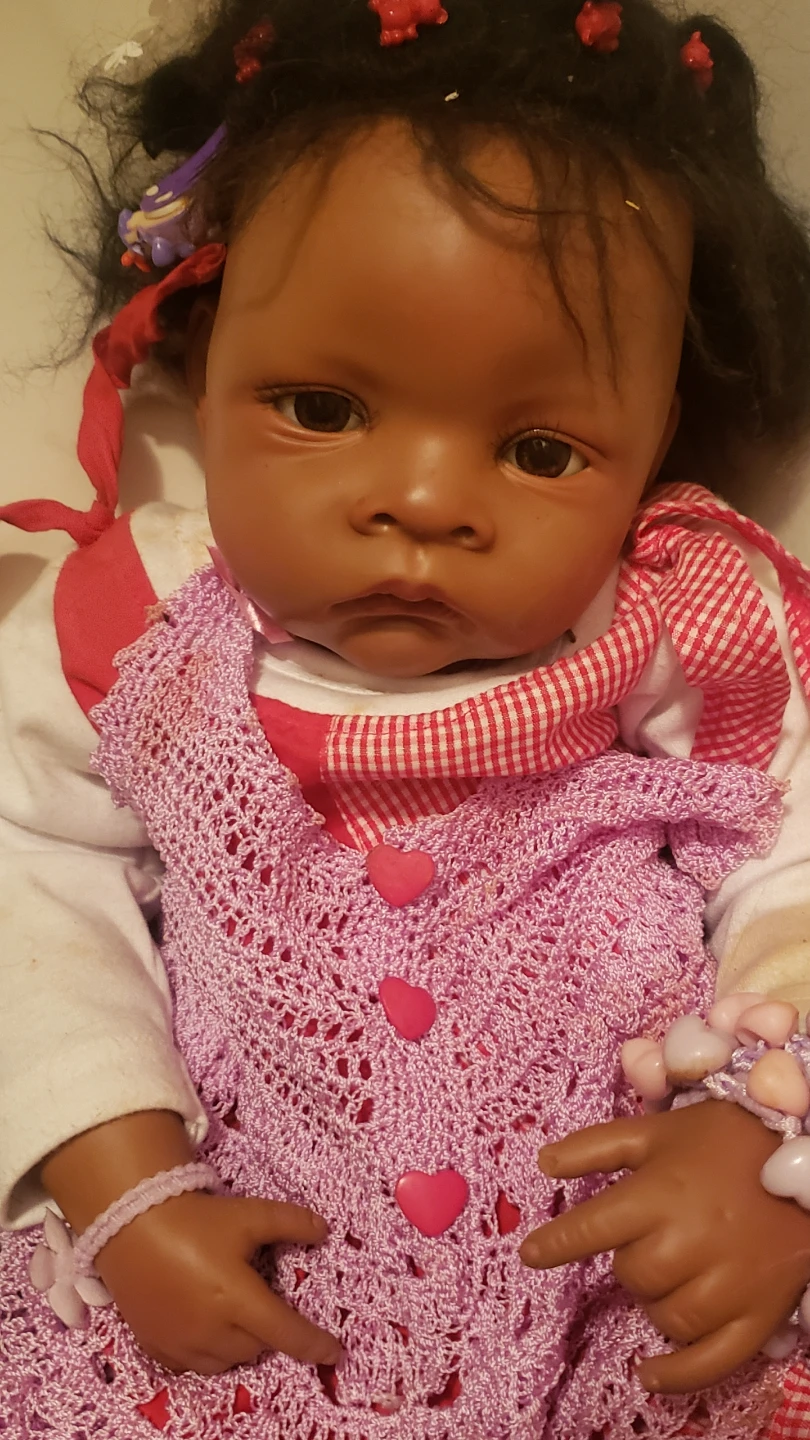 Black Reborn Baby Doll with Pink Dress - photo 2