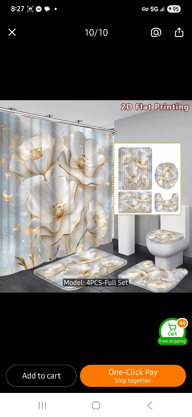 NEW 4-Piece Floral Bathroom Set 🌼