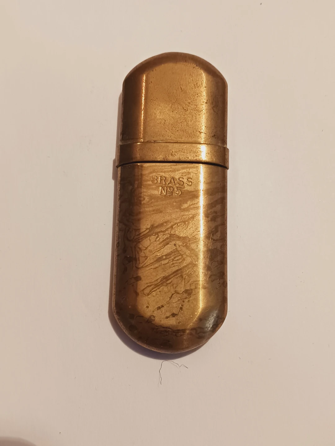 Cute Vintage Brass No. 5 Case Miniature Container