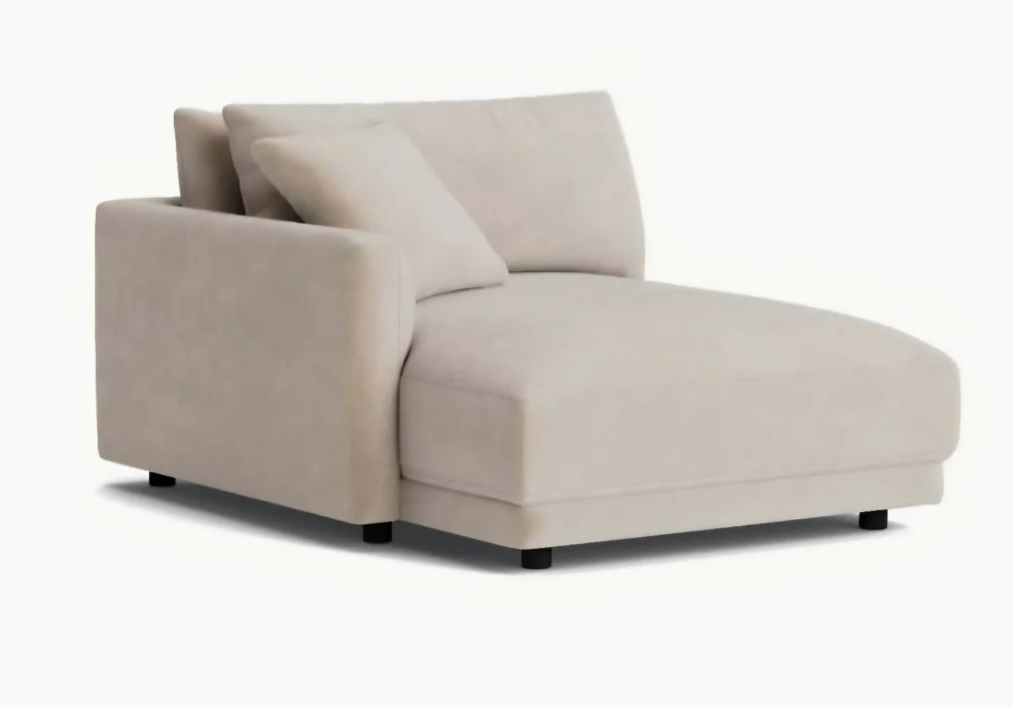 Sundays Soft Spot Velvet Chaise Lounge Sectional Sofa - Beige - photo 3