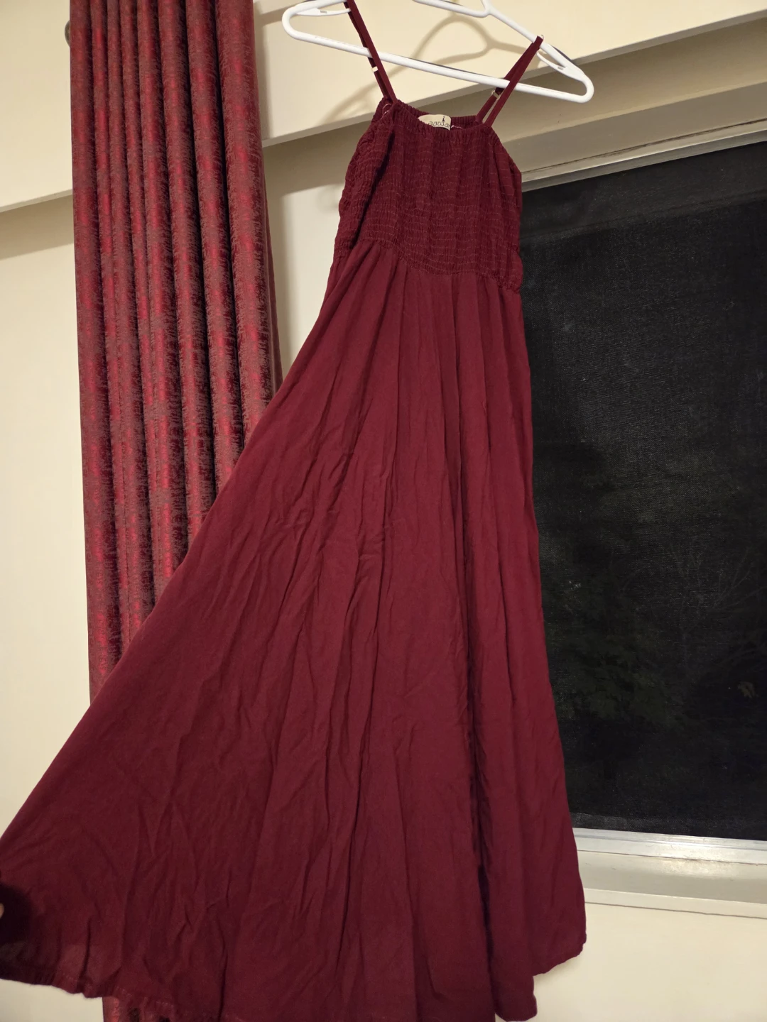 Maroon Smocked Sundress