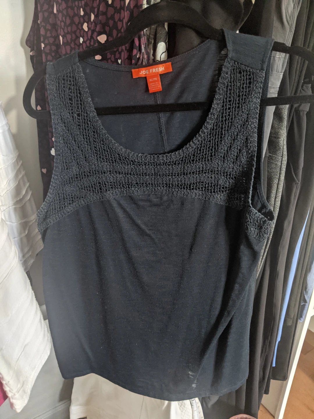 Joe Fresh Black Sleeveless Tank Top