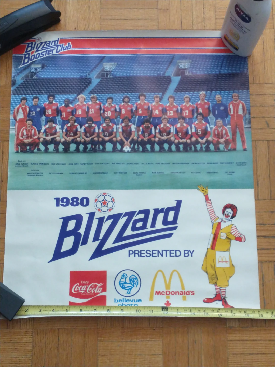 Rare 1980 NASL Toronto Blizzard Booster Club Soccer Poster