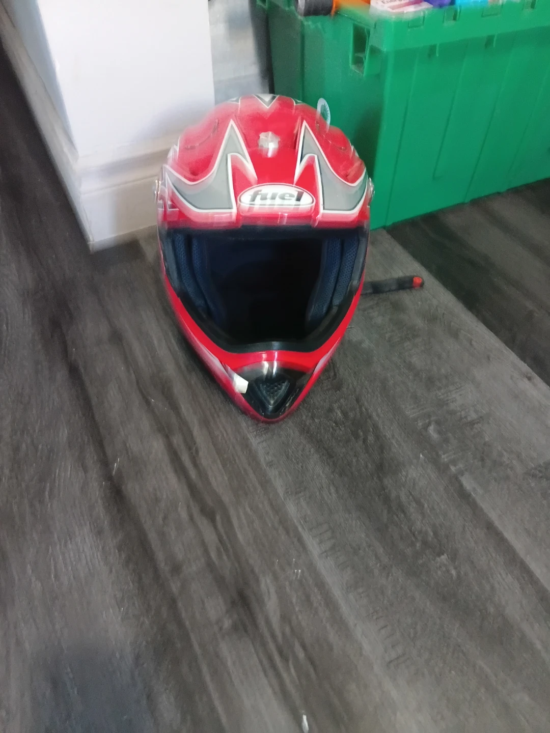 Fuel red motorcycle helmet