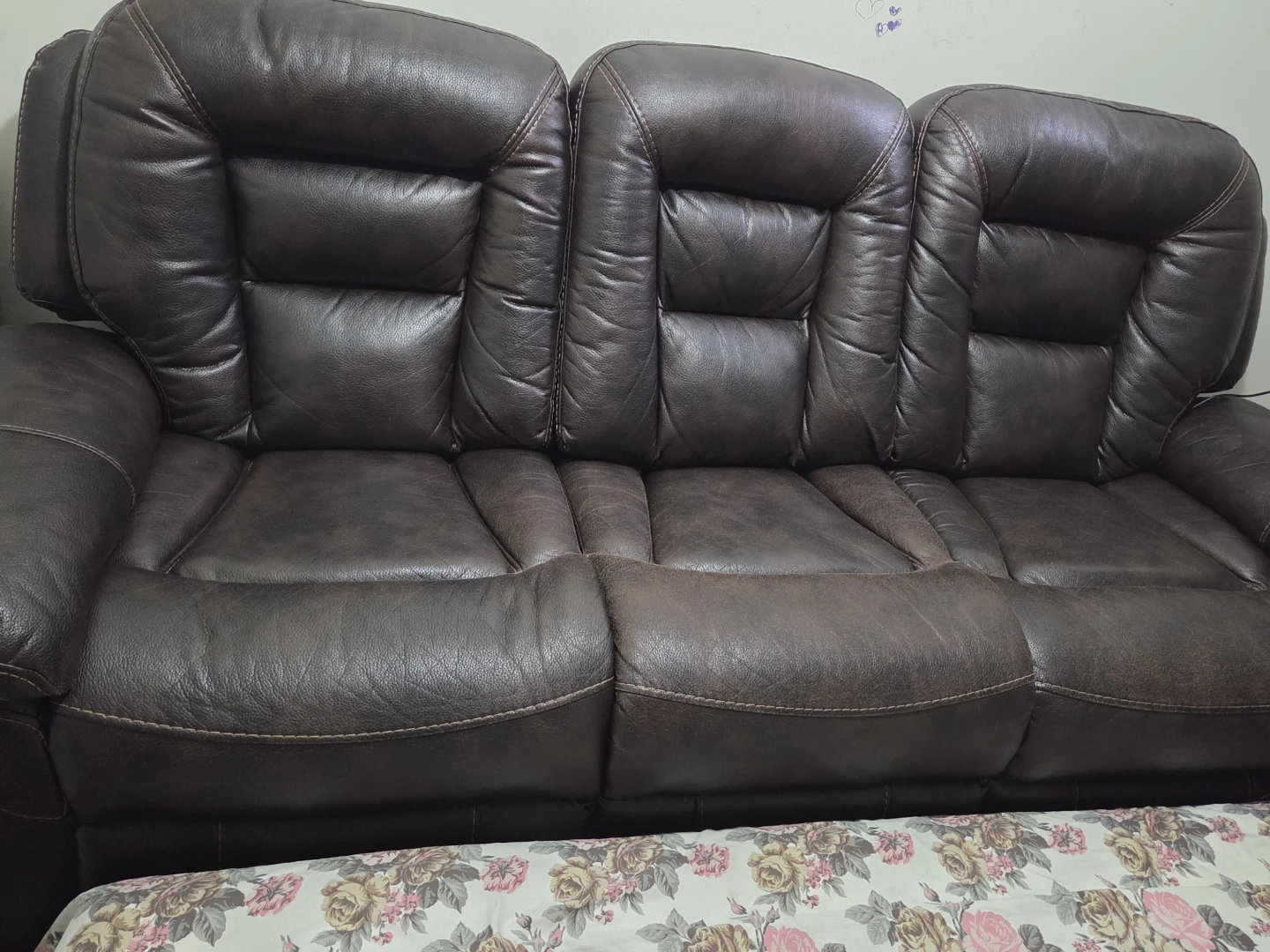 Faux leather couch