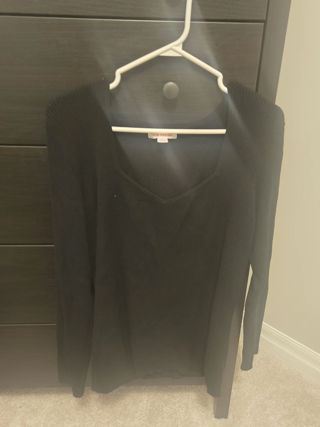 Joe Fresh Black Long Sleeve V-Neck Sweater