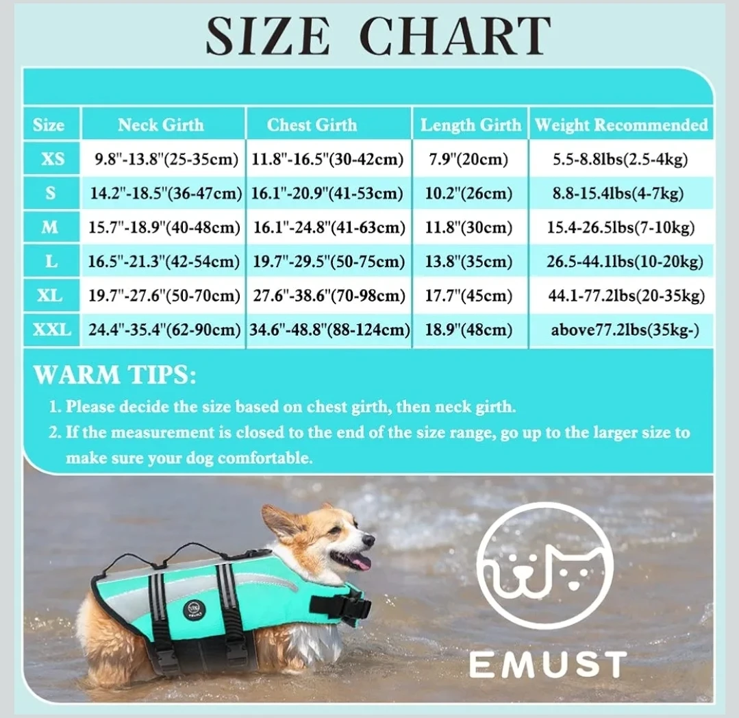 Turquoise Dog Life Vest -Large - photo 5