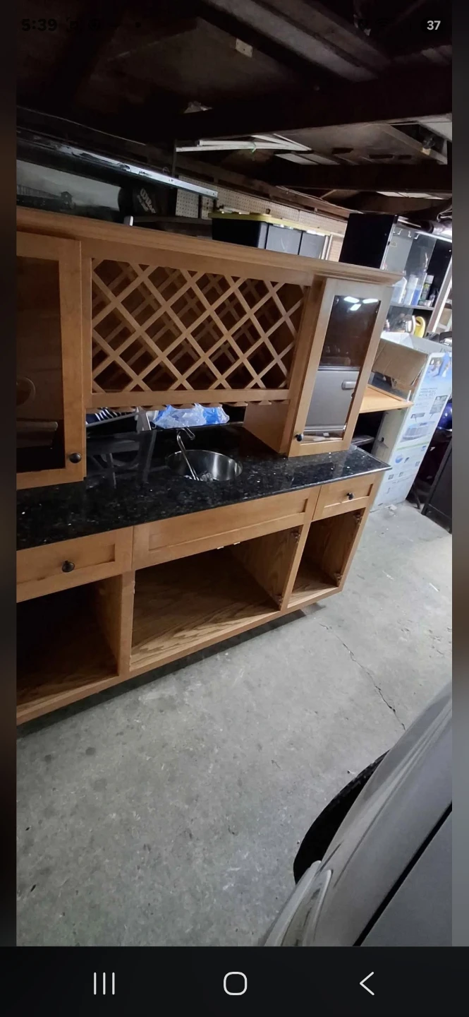 Wood Home Wet Bar with Sink and Wine Storage - photo 5