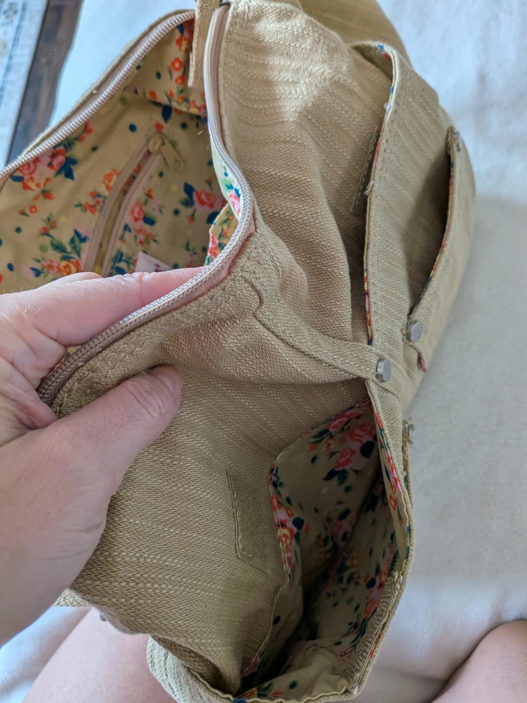 Vintage Levi’s Beige Canvas Shoulder Bag Denim Style Purse - photo 5