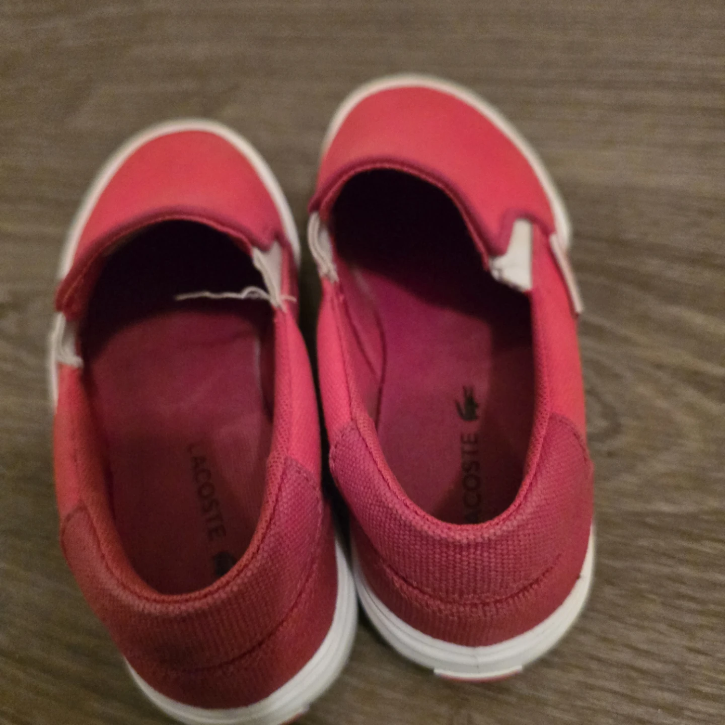Lacoste Red Slip-On Canvas Shoes - photo 2