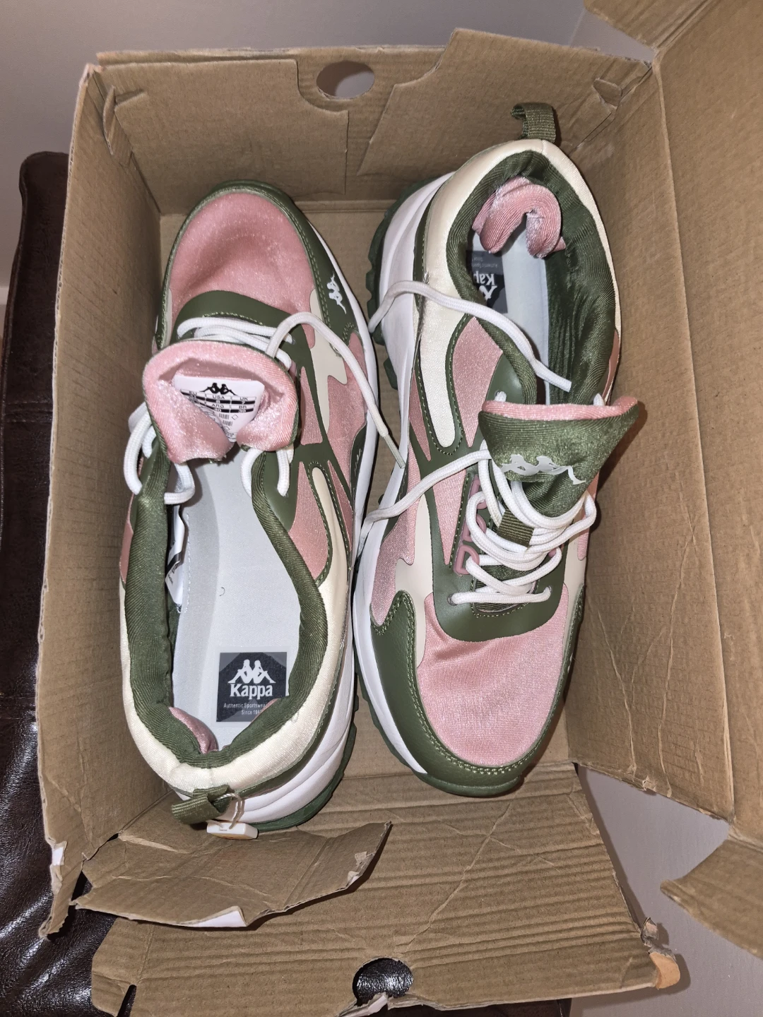 Kappa Sneakers in Pink and Olive