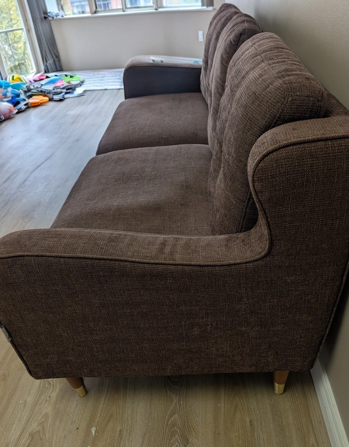 Moving out sale - 3-Seater Sofa – Coffee Linen Blend - photo 3