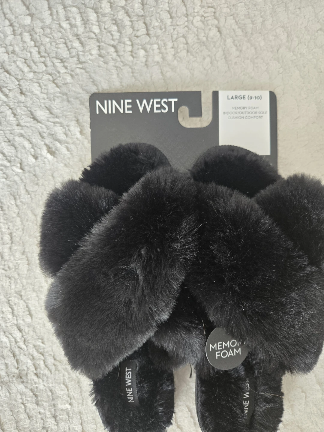 Nine West Ladies' Memory Foam Slippers - Black, Large