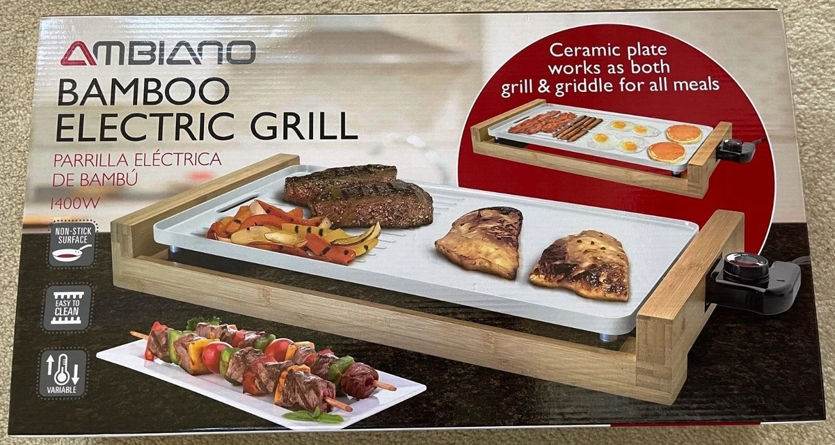 NEW Ambiano Bamboo Electric Grill (no box)