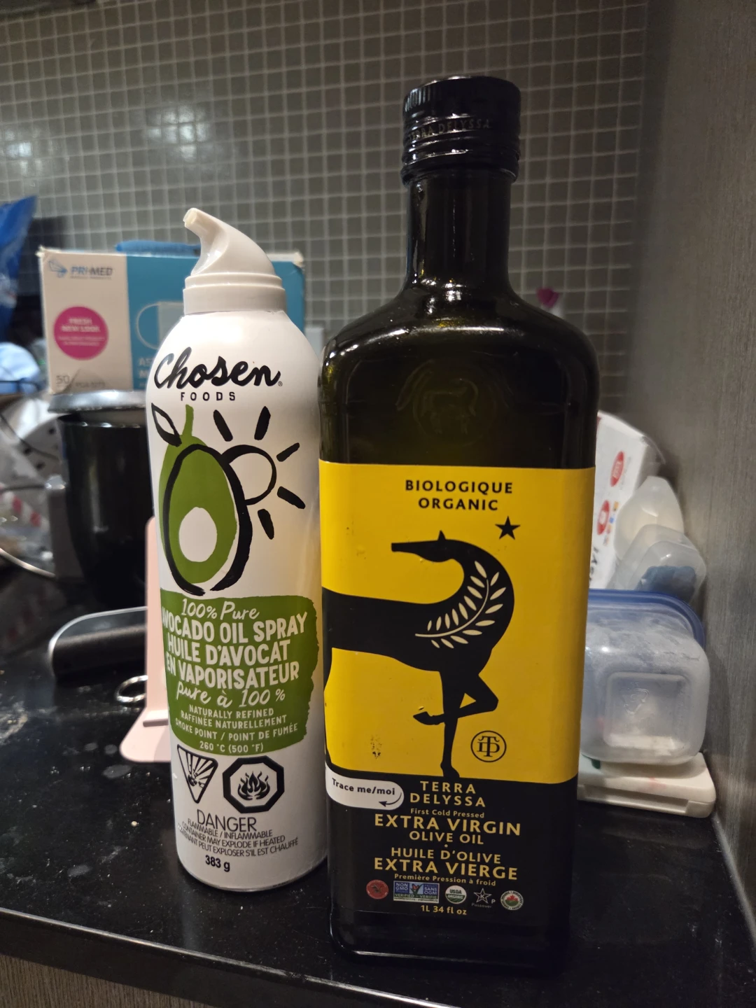Chosen Foods Avocado Oil Spray and Terra Delyssa Olive Oil