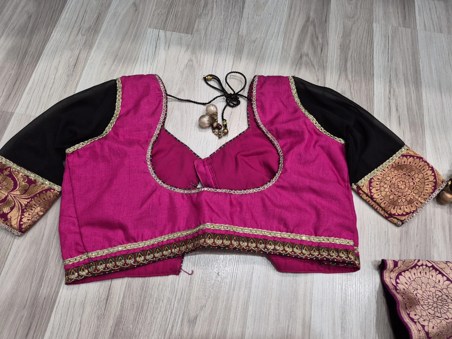 Pink and Black Embroidered Lehenga Choli Set - photo 3