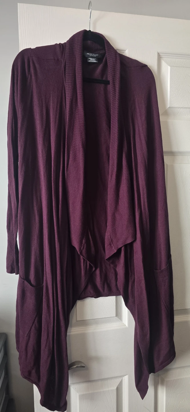 Michel Studio Wine Cardigan 1X